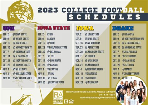 Download Our 2023 College Football Schedule