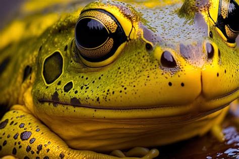 Premium AI Image | An image of a yellow common frog up close