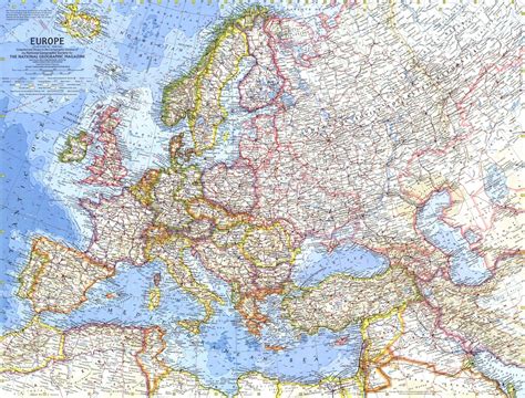 National Geographic Europe Map 1962 | Maps.com.com