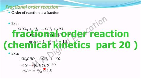 fractional order reaction and its meaning(chemical kinetics part 20 for CBSE class 12 and JEE ...