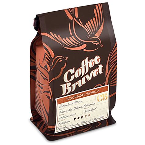 Coffee Bruvet Bourbon Vanilla Flavored Coffee Beans, Whole Roasted ...