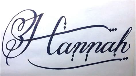 Hannah Name Signature Calligraphy Status | How to Cursive write with cut Marker #hannah @Hannah ...