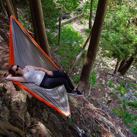 Parachute Double Hammock – Grey/Orange | Hammock Shop