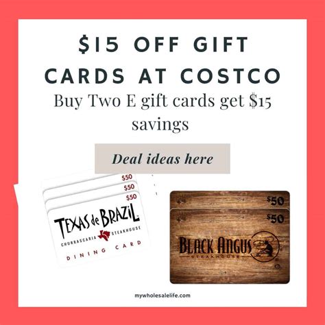 $15 Discount on Two Gift Cards at Costco - My Wholesale Life