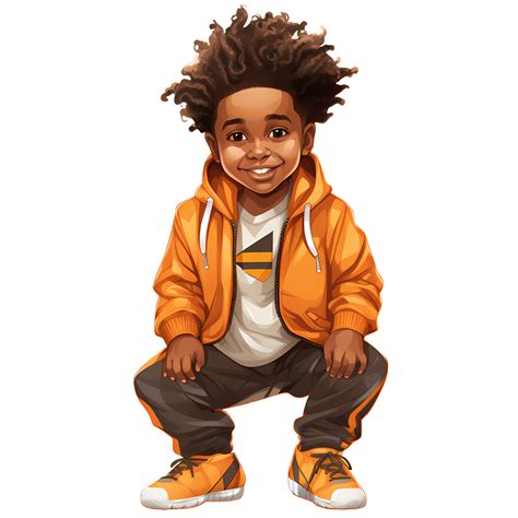 Black Boy African American Clipart Illustration AI Generative 27238081 PNG