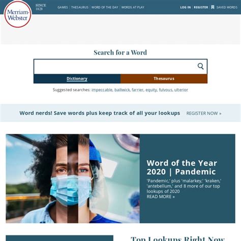 Dictionary and Thesaurus - Merriam-Webster Online | Pearltrees