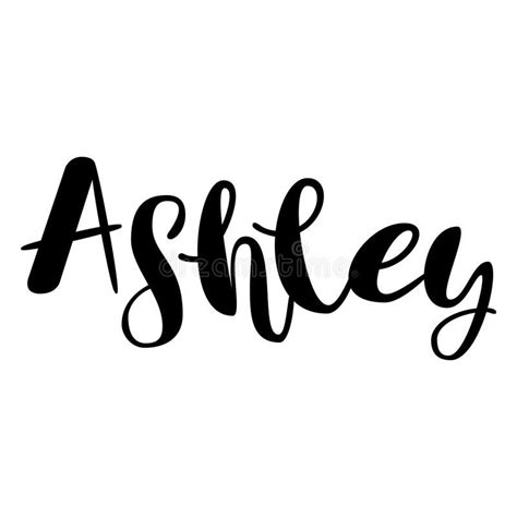 Female name drawn by brush. Hand drawn vector girl name Ashley. Female name Ashley. Hand drawn ...