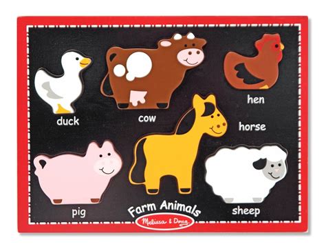 My First Chunky Puzzle - Farm Animals, 6 Pieces, Melissa and Doug | Puzzle Warehouse