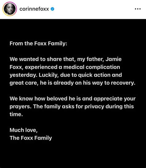 Jamie Foxx Breaks Silence On Three-Week Hospitalization