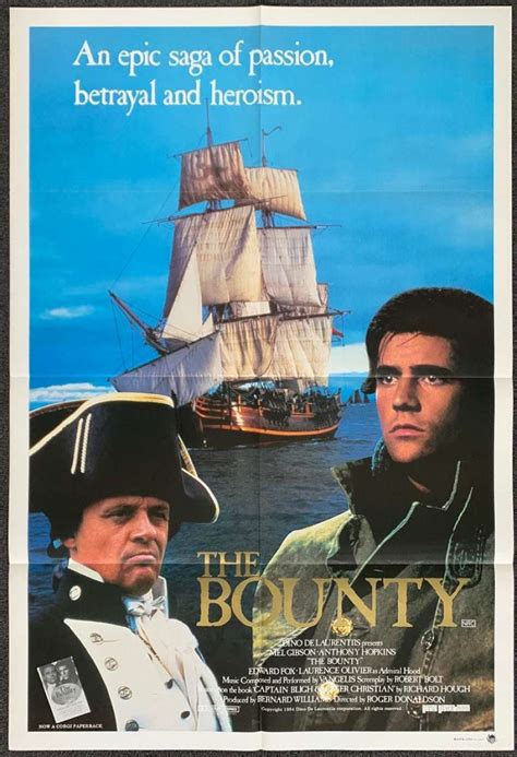 All About Movies - The Bounty Movie Poster Original One Sheet 1984 Mel Gibson Anthony Hopkins