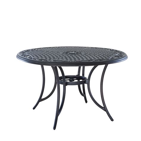 Lawton Aluminum Outdoor Dining Table, Natural and Black - Walmart.com