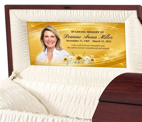 Custom Casket Panel Insert - Gold Wave Design - Celebrate Prints