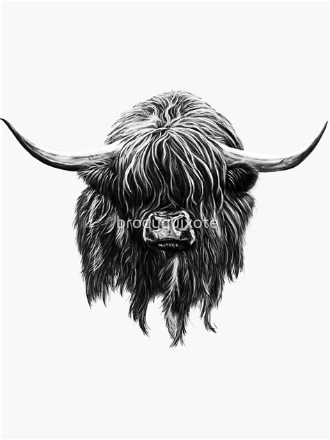 "Scottish Highland Cow" Sticker for Sale by brodyquixote | Redbubble