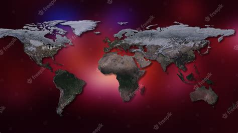 Premium Photo | 3d rendering of planet earth map with continents and oceans