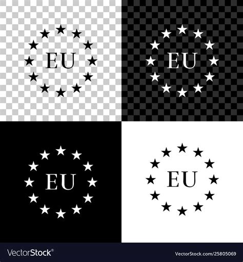 Flag european union icon isolated on black Vector Image