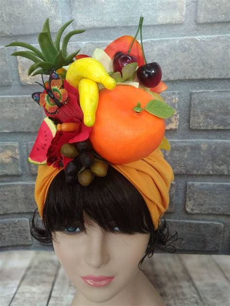 Orange fruit hat Carmen miranda hat Tutti frutti party hats | Etsy