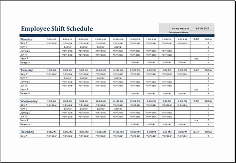 Monthly Staff Schedule Template Luxury Monthly Employee Shift Schedule Template | Shift schedule ...