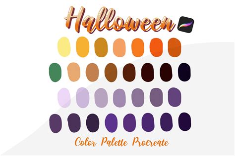 Halloween Color Palette, Spooky Color Palette, Dark Rainbow Procreate Color Palette, Fall Color ...