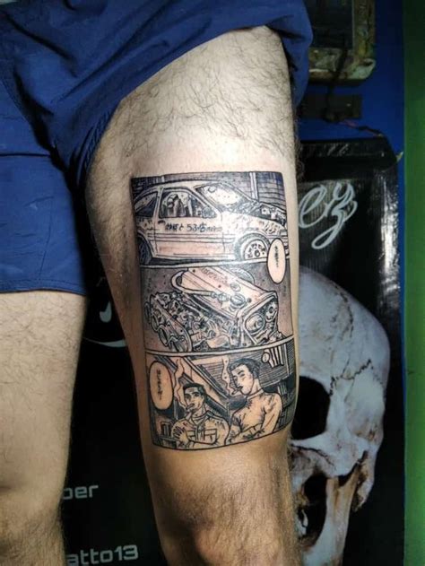 Initial D | Tatuajes, Tatuajes creativos, Blackwork