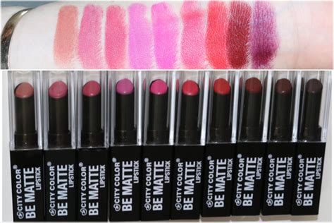 City Color Cosmetics Be Matte Lipsticks | Lip Swatches | Color cosmetics, Makeup gift sets, Lip ...