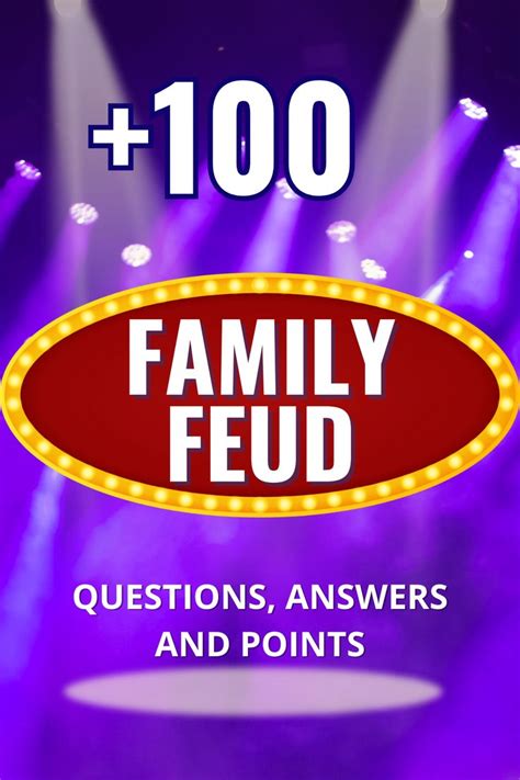 100 Family Feud Questions and Answers with Point in 2023 | Family feud ...