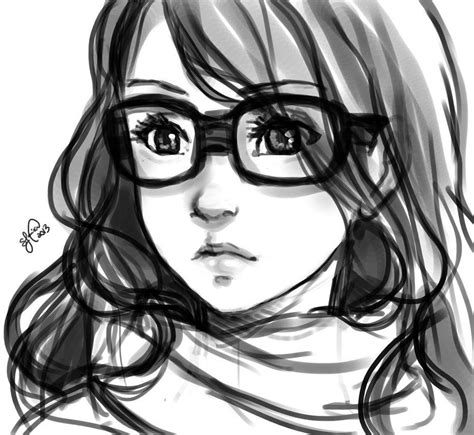 Cute Girl glasses Drawings | Girl with glasses Sketch by Lukia-Lokelani ...