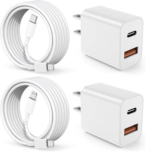 Amazon.com: for iPhone 15 Charger Block 2-Pack 20W Dual Port USB Fast Wall Charger with 6FT USB ...