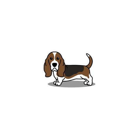 Cute basset hound dog cartoon, vector illustration 19029270 Vector Art at Vecteezy