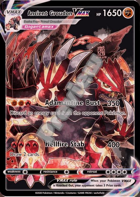 Buy Ancient Groudon VMAX Pokemon Card Online in India - Etsy