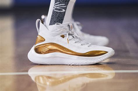 Under Armour Curry Flow 8 Basketball Shoes in Gold/White (White) for ...