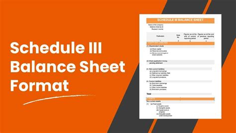 Schedule III Balance Sheet | Format & Example