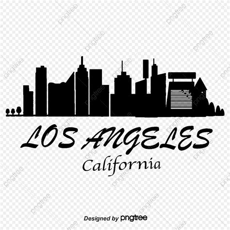 Los Angeles Skyline Silhouette PNG Transparent, Los Angeles, City ...