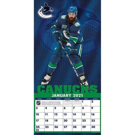 Vancouver Canucks Team 2021 12 x 12 Inch Monthly Square Wall Calendar ...