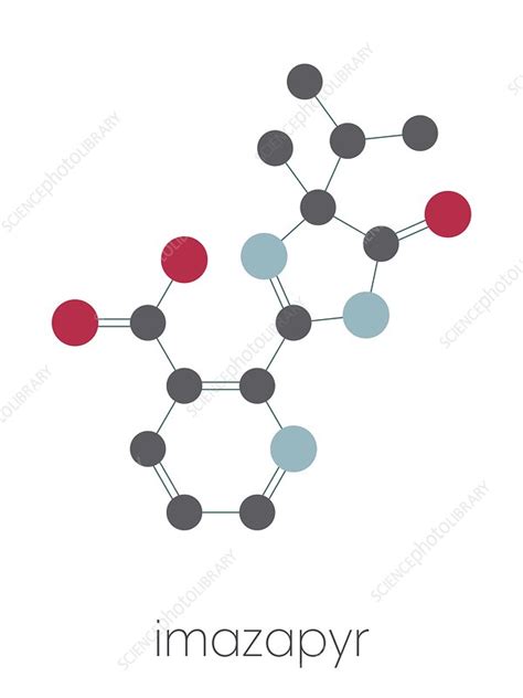 Imazapyr herbicide molecule, illustration - Stock Image - F030/5846 - Science Photo Library