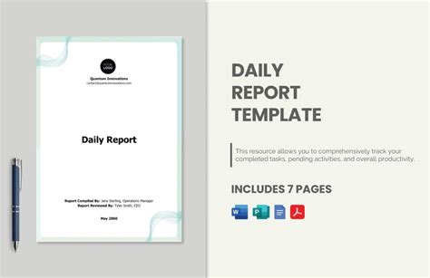 10 Free Daily Report Templates with Excel & Word Formats