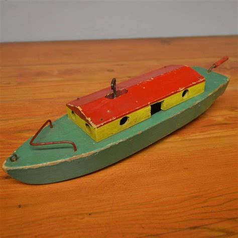 Vintage wood wind up toy boat – Ma and Pa's Attic