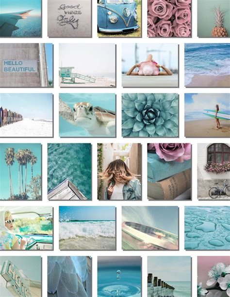 DIGITAL Teal Collage VSCO Teal Aesthetic Collage Kit Teal - Etsy