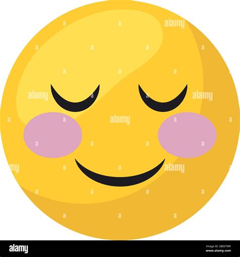 Blushing emoji face flat style icon design, Cartoon expression cute ...