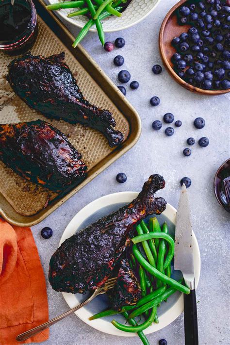 BBQ Turkey Legs - Grilled Blueberry Balsamic BBQ Turkey Legs