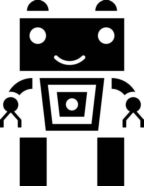 Robot icon in Black and White color. 24278555 Vector Art at Vecteezy