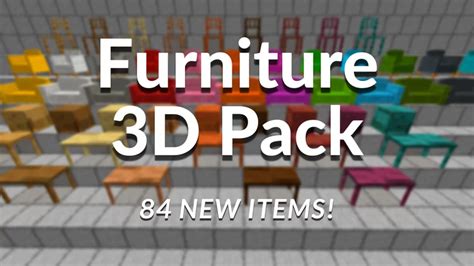 Furniture 3D Pack mod for Minecraft Bedrock edition Minecraft Mod