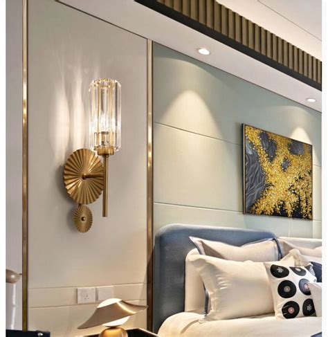 Modern simple gold background wall living room corridor sofa bed ...