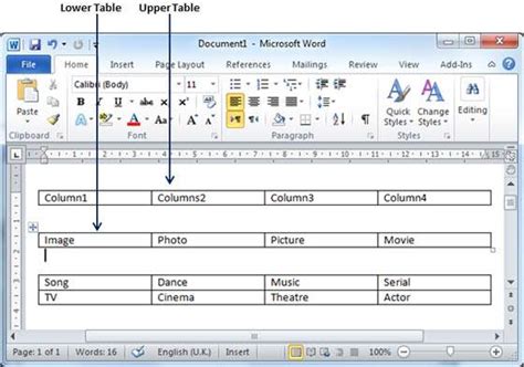 Split a Table in Word 2010