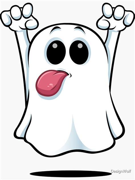 "Cartoon Ghost - Sticking His Tongue Out." Sticker for Sale by ...