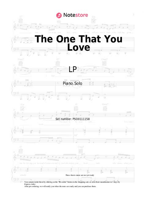 The One That You Love piano sheet music LP in Note-Store.com | Piano ...