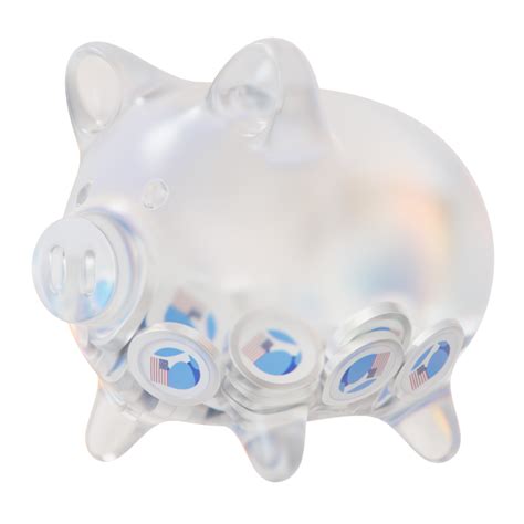 Free TerraClassicUSD USTC Clear Glass piggy bank with decreasing piles of crypto coins 21012849 ...