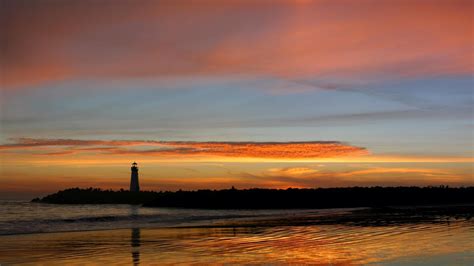 HD Santa Cruz Breakwater Lighthouse, California, USA Wallpaper ...