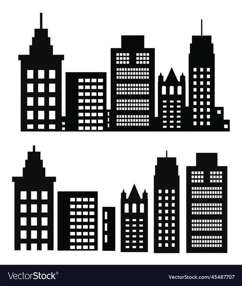 Building set of a silhouette Royalty Free Vector Image