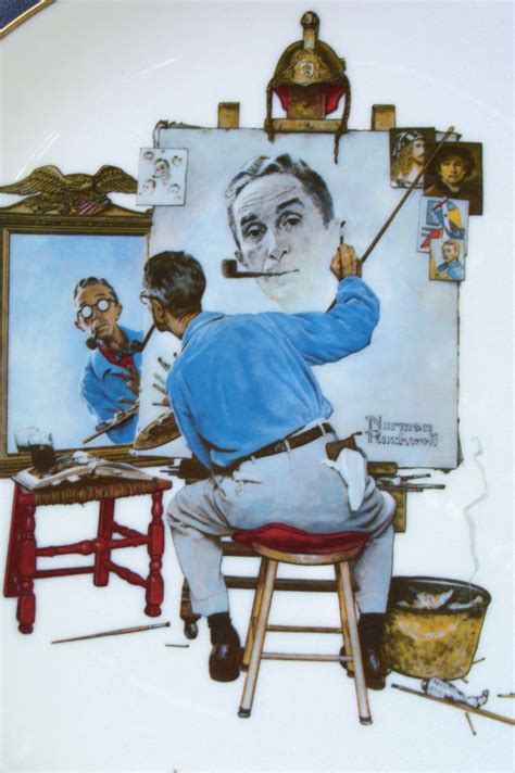 Plate Norman Rockwell Self-Portrait Mid Century