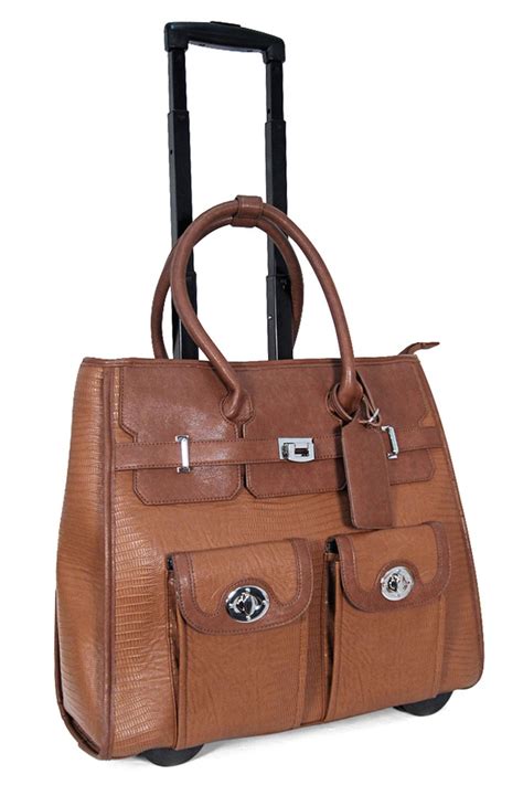 Carry On Roller Bag in Cognac | Rolling laptop bag, Laptop bag for ...